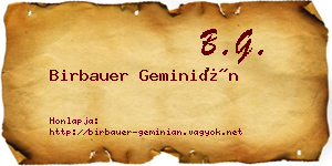 Birbauer Geminián névjegykártya